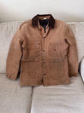 Vintage Big Ben Work Jacket Brown Duck Canvas Blanket Lined 40